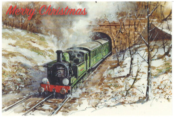IW Steam Railway – W24 Calbourne Watercolour Christmas Card